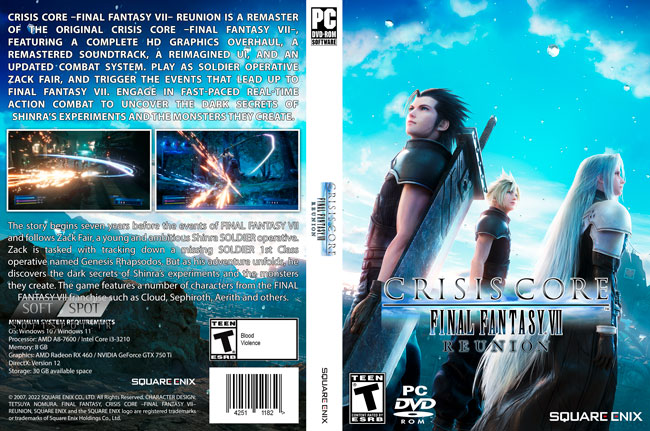 Crisis Core Final Fantasy VII - Reunion Cover