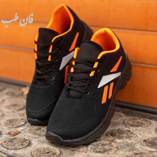 کفش ورزشی ریباک مشکی نارنجی مردانه مدل آدنا adena
