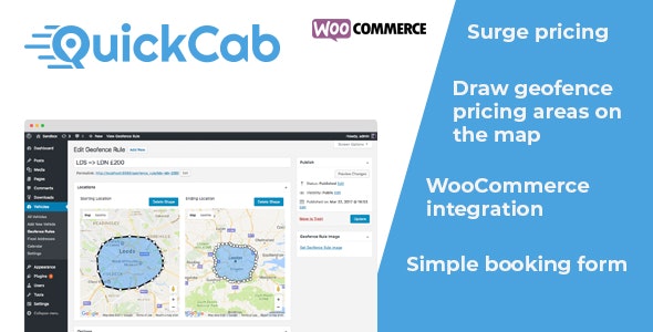 Download WooCommerce QuickCab taxi reservation plugin