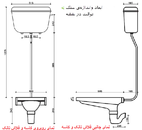 ارتفاع نصب فلاش تانک